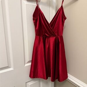Windsor Red Spaghetti Strap Mini Dress